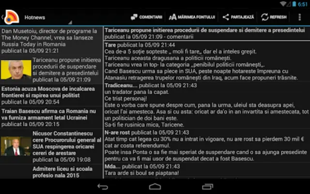 Stiri din Romania android App screenshot 1