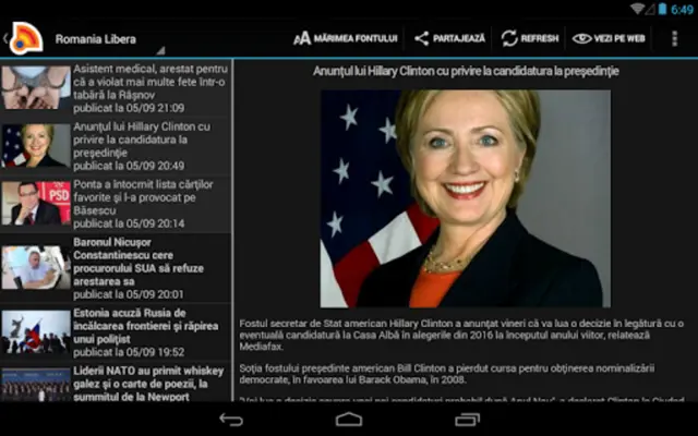 Stiri din Romania android App screenshot 2